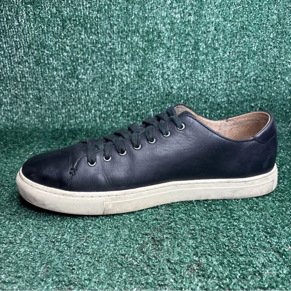 POLO RALPH LAUREN Men's Jermain Black Leather Sneakers Size 12‎